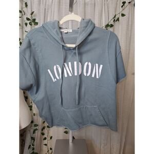 Grayson Threads London Cropped Hooded Sweathshirt Size Medium